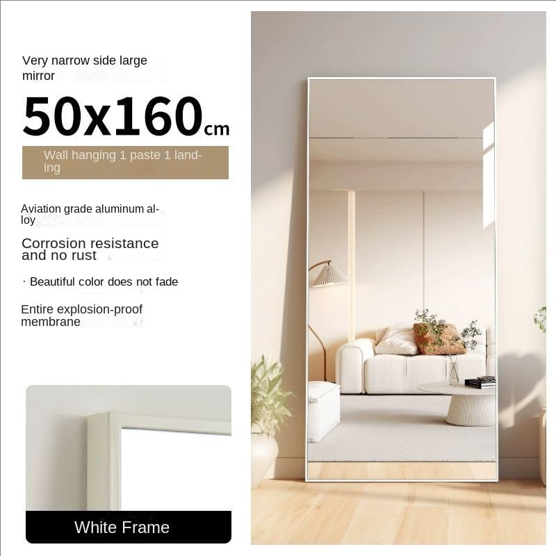 全身鏡 姿見 ミラー 北欧 スタンドミラー 壁掛け 立て掛け 160x50cm 全身鏡 波形状 姿見鏡 北欧 木目調 スタンドミラー 壁掛けミラー