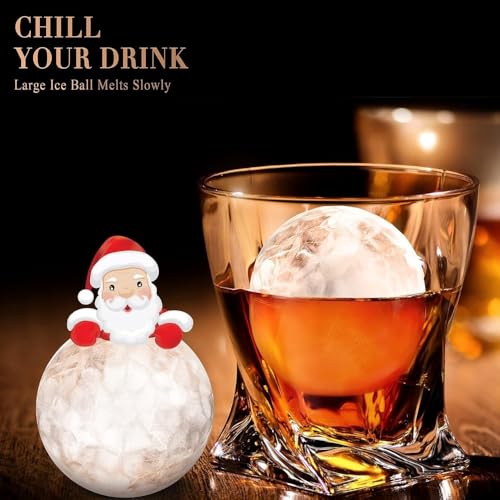 Image of Ice Cube Molds with Lid,Big Silicone Ice Cube Tray for Whiskey,2Inch Square Ice Cube Tray,Easy-Release Ice Mold,Giant Ice Cubes for Bourbon Cocktail (2, Round Black)