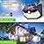 HMCITY Solar Lights Outdoor 120 LED with Lights Reflector and 3 Lighting Modes, Motion Sensor Wall Lights,IP65 Waterproof Solar Powered for Garden Patio Yard (2Pack)