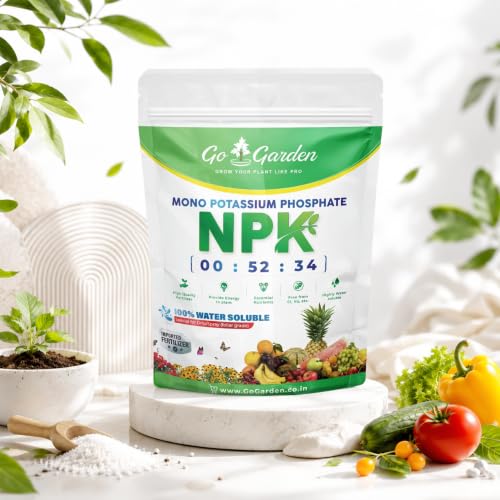 Image of Go Garden MKP 00 52 34 Fertilizer for Crops | Mono Potassium Phosphate Water Soluble | High Phosphorus & Potassium for Flowering & Yield Improvement 400 G