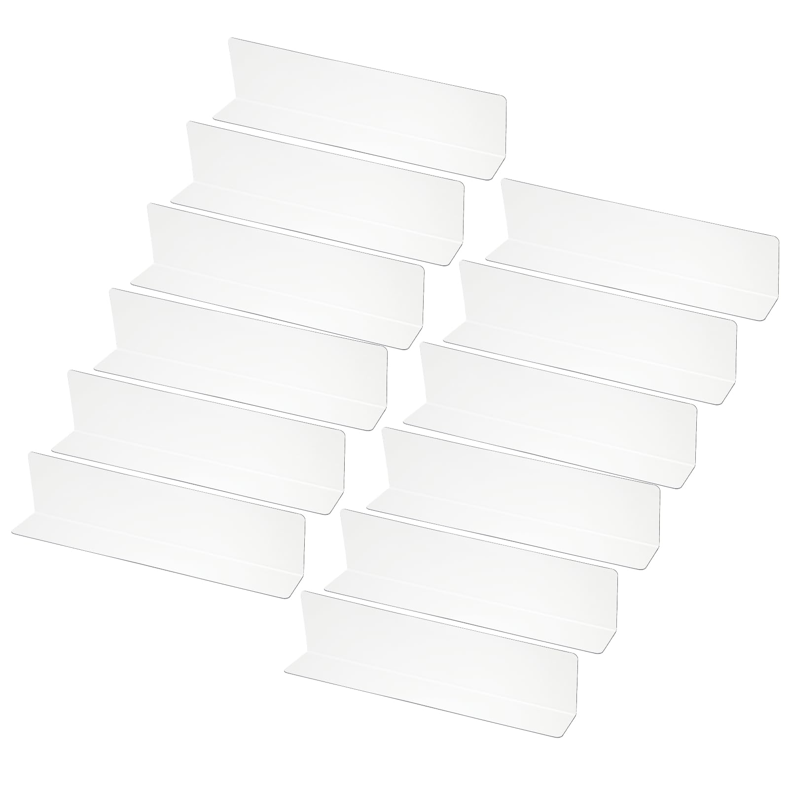 PATIKIL 12 Pack Shelf Dividers for Closet Organization, 250 x 30 x 60mm Acrylic Closets Separator Kitchen Cabinet Shelves Under Bed Blocker for Bedroom Kitchen Office, Clear