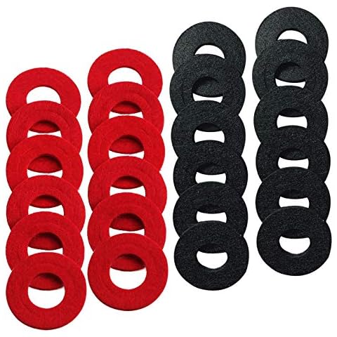 Ampper 24 Pieces Battery Terminal Anti Corrosion Washers, Battery Terminal Post Fiber Washers Protector (12 Red and 12 Black) Cover