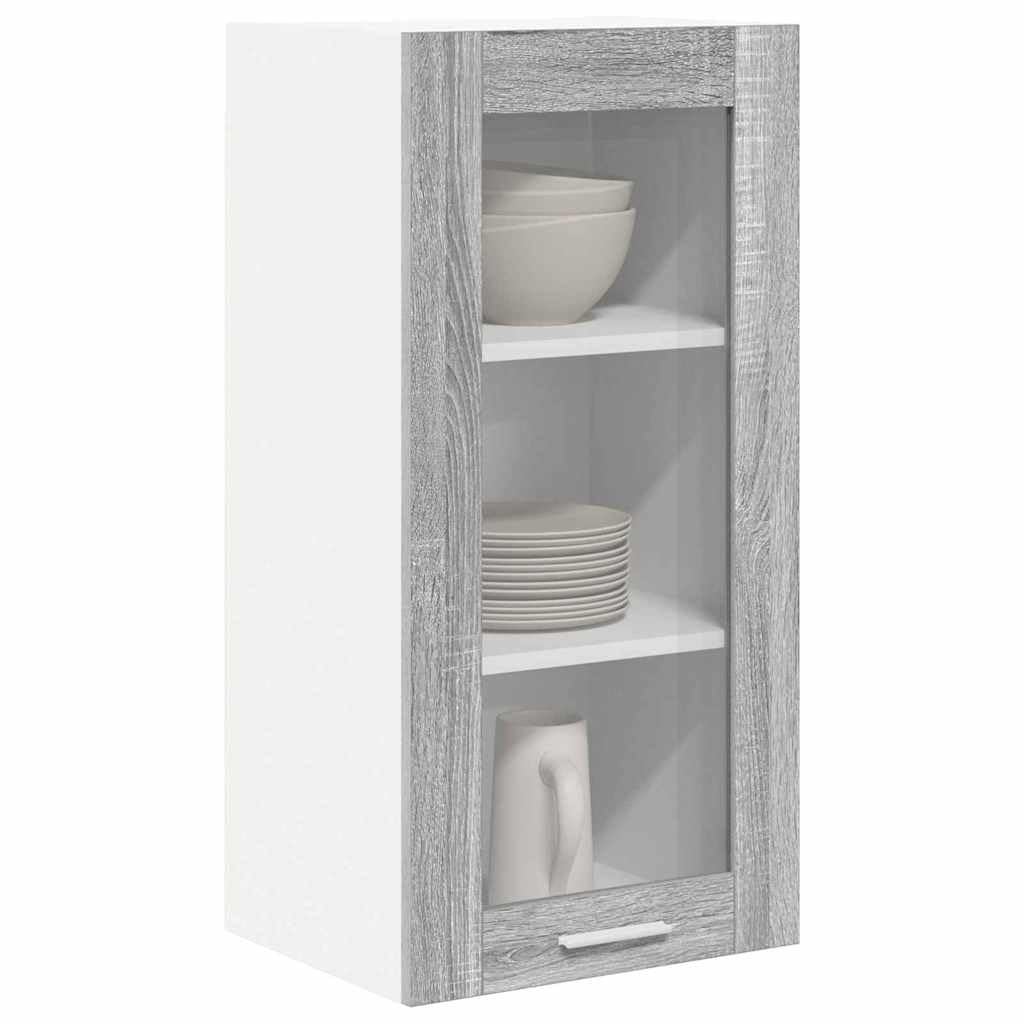 Hängeschrank Graues Sonoma Holzwerkstoff 40 x 31 x 80 cm mit Tür, Stauraum für Küche, Esszimmer, Vorratsschrank, Organizer für Geschirr und Arbeitsplatte