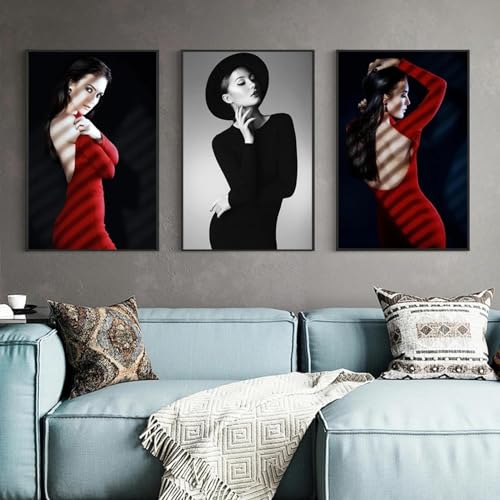 Affiche art moderne sexy de femmes sur toile 60x80 cm lot de 3 peintures murales nordiques
