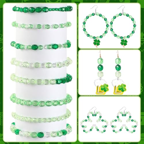 Perles vertes à facettes anti-ternissement pour réussir vos bijoux de la Saint-Patrick