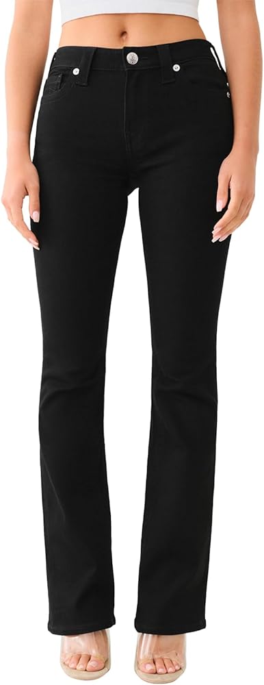 パンツ TRUE RELIGION bootscut flare denim black True Religion Women's Becca Mid Rise Boot Cut Single Needle