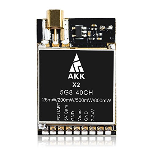 AKK X2M 5.8Ghz 0.01mW/25mW/200mW/500mW/800mW Switchable FPV Transmitter with MMCX Compatible with Betaflight OSD Flight Control Board