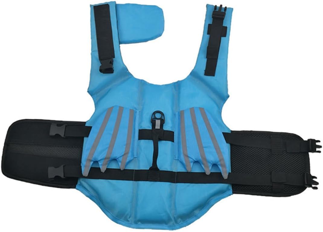 Dog Lifejacket Vest Breathable Wear-Resistant Swimming Preserver with Reflective Wings, Portable Blue S Size for Outdoor Pet Safety