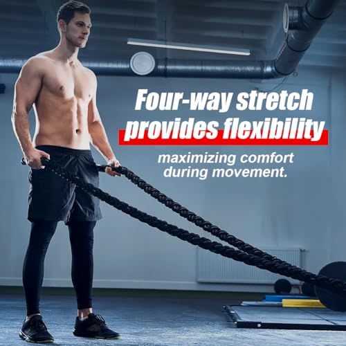 AUYAO Kompressionshose Herren Lange Sportleggings Laufhose Sport Leggings Männer Kompressions-Leggings Lange Tight Hose Unterhose Sporthose Strumpfhos Enganliegende Funktionshose für Fitness Joggen L