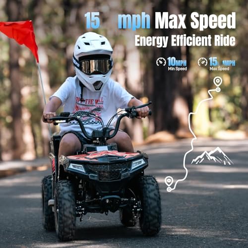 Image of MOSTA 40CC 4-Stroke Gas-Powered ATV, 4 Wheeler Off-Road Dirt Quad for Kids, Max 15 MPH, Parental Speed Control with Storage Box, Easy Pull Start (Camo Mixed)