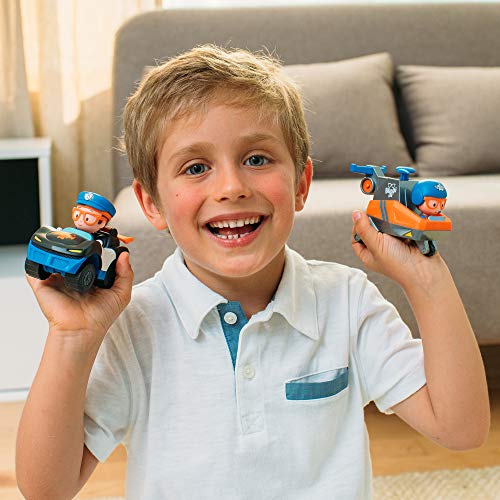 Blippi Mini Vehicles, Including Police Car And Helicopter, Each With A Character Toy Figure Seated Inside - Zoom Around The Room For Free-Wheeling Fun - Perfect For Young Children #TOP6