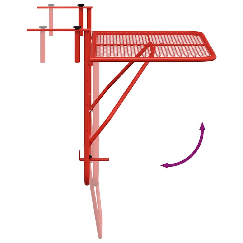 Tavolo pieghevole da balcone in acciaio, 60 x 40 cm, tavolino in metallo per terrazza, veranda o ringhiera, salvaspazio come scaffale per attrezzi da giardino o piante in vaso