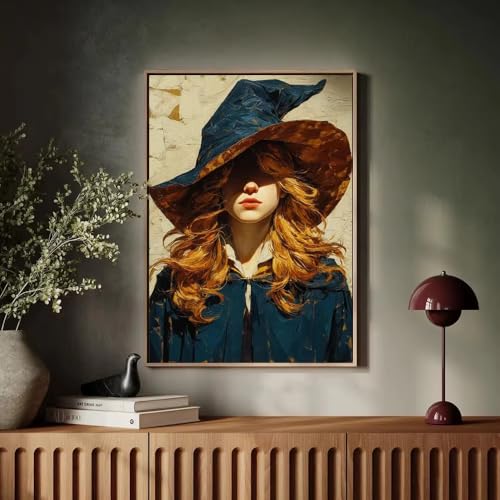 DFZEWKI Póster con retrato de vaquera para oficina, dormitorio, sala de estar, decoración del hogar, pintura rústica de mujer del oeste sobre lienzo (60x80cm (24x31in)/Sin marco)