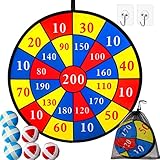 Totento 28 Inch Groß Dartscheibe Kinder Klett Faltbar Sicher für Drinnen oder Draußen Hängende mit 6 Bälle,2 Haken Dart Brettspiel Party Spiel Spielzeug ab 3 Jahre Jungen Mädchen,71 x 1 cm ; 190g,KK