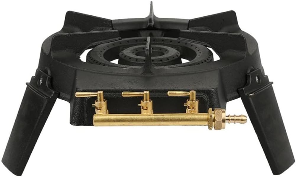Barbecue Stove Burner BBQ Grills Cast Iron Wok Pan Gas Stove with 3 Control Valves Kitchen Accessories