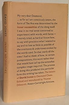 Hardcover Inner necessities: The letters of David Jones to Desmond Chute Book