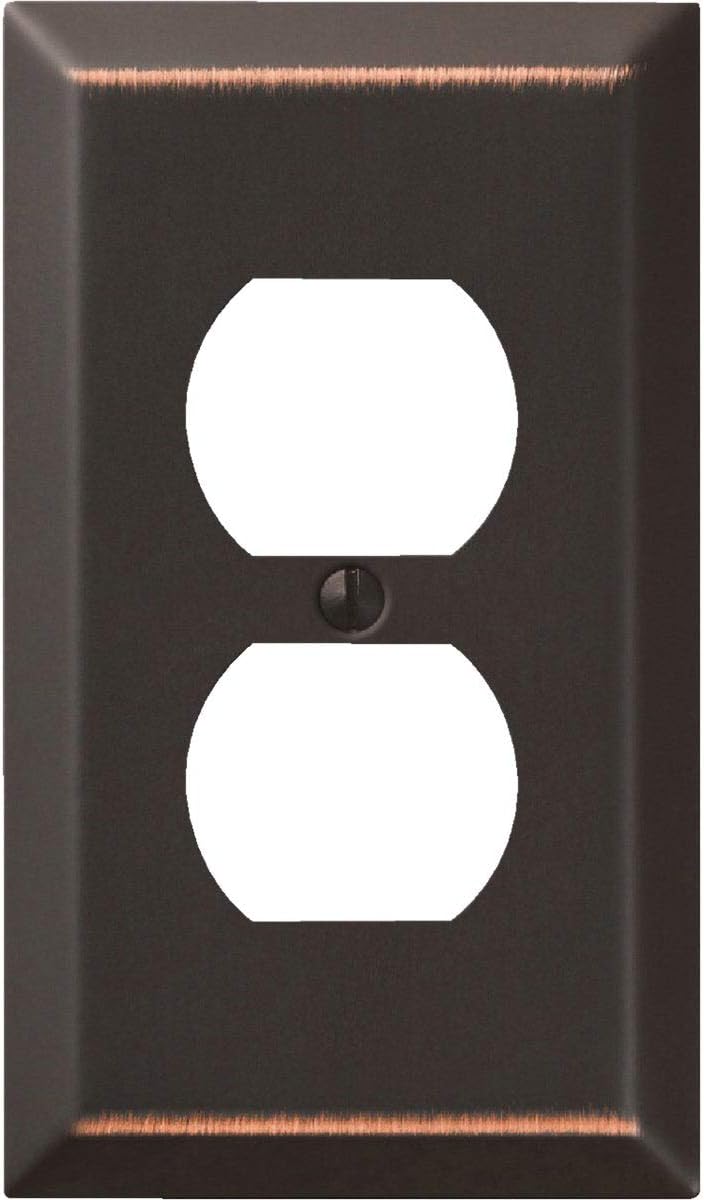 Amerelle 163DDB Traditional Steel Wallplate, Aged Bronze, Outlet (3)
