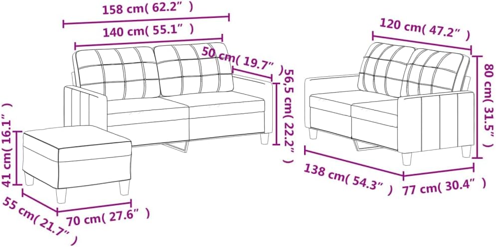 Sofa Set Durable Modern Sofa Set Rectangular Modern Living Room Furniture