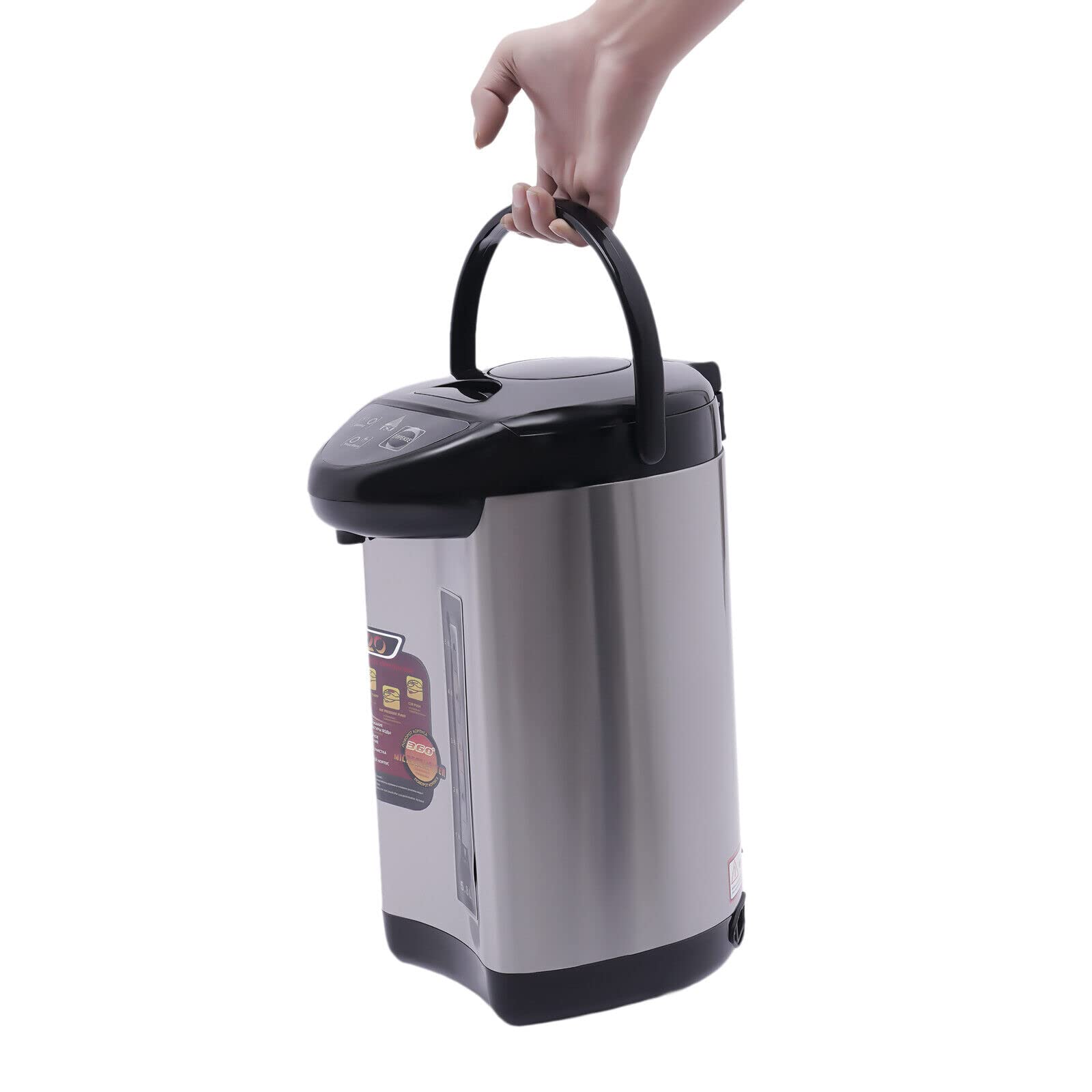 Distributore di acqua calda da 5,8 l, in acciaio inox, adatto per alimenti per bambini, promemoria di decalcificazione integrata