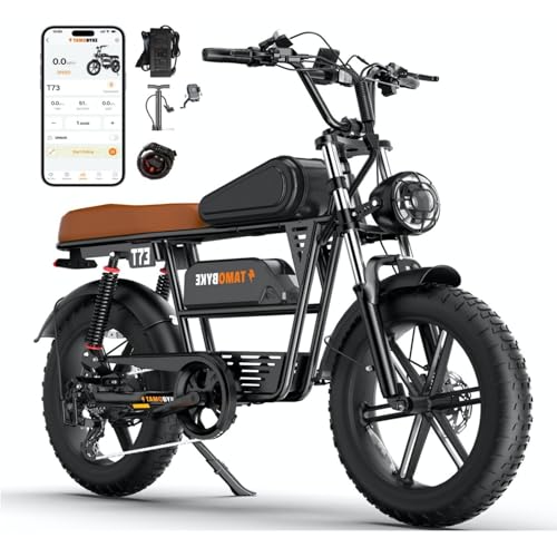 Tamobyke T73 Retro Moped Electric Bike,1000W Motor 30 MPH Ebike,48V