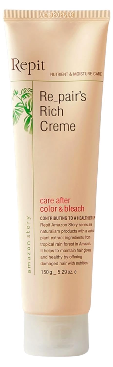 Repit Rich Crème Hair Essence – Repair for Damaged, Colored & Bleached Hair | Post-Color & Bleach Care, Daily Use Leave-In Treatment, 150g | RepitUSA