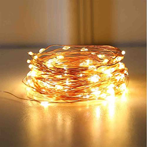 Luces solares de hilo LED en alambre de cobre blanco cálido