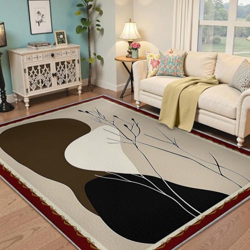 Tapis à imprimé de branches de plante design moderne
