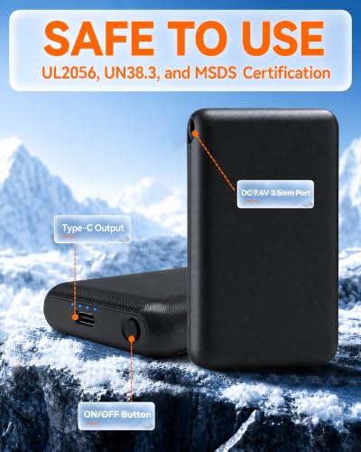 Image of 2 PCS 3000 mAh Battery Pack for Heated Gloves Socks Slippers Hat Scarves