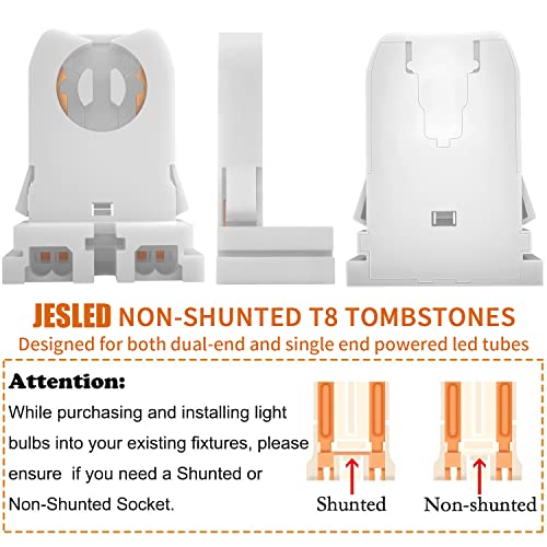 Jesled YKLC-XX-G13SOCKET-25 Non Shunted Led Tombstones - (Pack Of 50) T8 Lamp Holder thumb #1