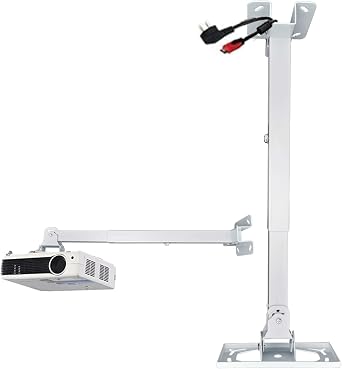 Projector Ceiling and Wall Mount, Easy Installation Versatile Mount, Universal Max 20 kg, White