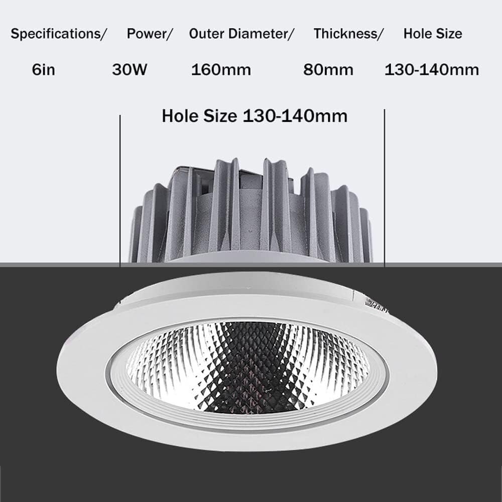 Zestaw 4 lamp sufitowych LED do wpuszczania w sufit, 3000K-6000K, do wyboru, okrągłe panele sufitowe, oświetlenie punktowe LED w puszkach, wpuszczane lampy sufitowe LED,12w-6000K