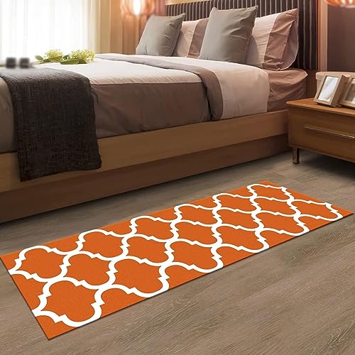 Tapis de couloir lavable orange pour sécuriser les sols glissants