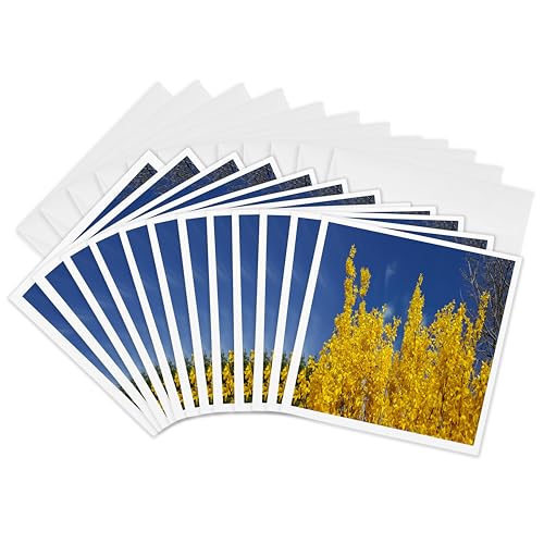 Cartes de vœux fleurs jaunes 15x15 cm pour fleurir vos correspondances