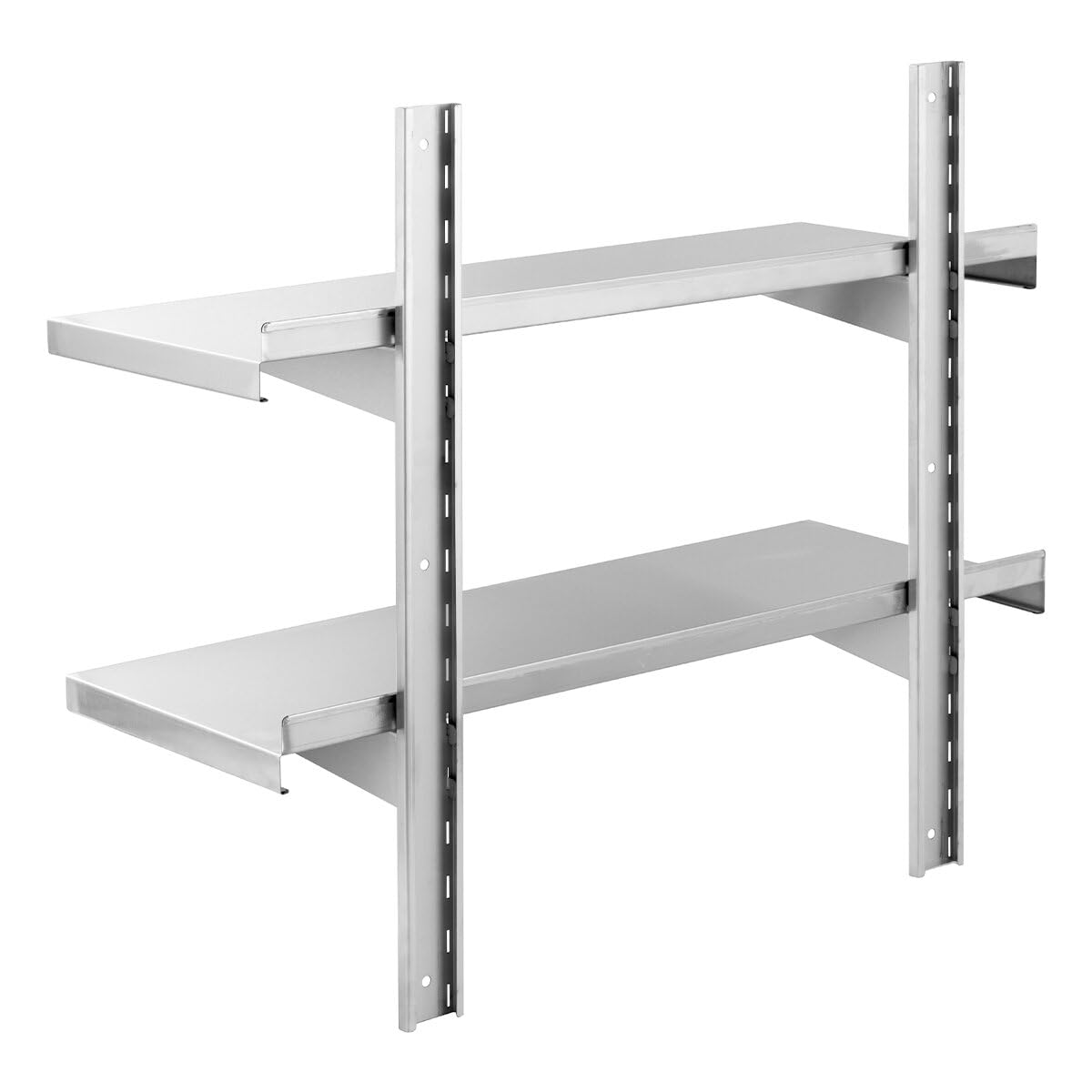 GastroHero Edelstahl Wandregal doppelt I 100 x 30 cm Wandbord Gastronomie I Edelstahlregal mit 2 Ablageböden I Hängeregal Edelstahl für Küche & Gastro