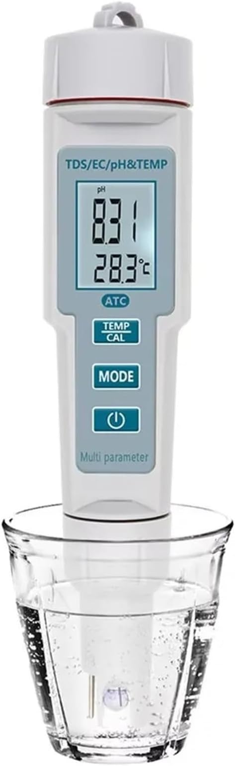 Digital Water Tester, 4 in 1 TDS EC Temp PH Meter Acidity Tester Pen Water Quality Tester Thermometer for Swimming Pool Hydroponic