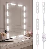 【Optimale Farbhelligkeit】 Die Mode dimmbare Schminkspiegel Lichter mit 60 LEDS (20 * 3LED) Lampe Kit, 6000K weißes Licht, um eine professionelle Farb-korrekte Beleuchtung, gibt Ihnen ein klares Aussehen und erhalten eine exquisite Make-up. (Spiegel nicht enthalten.)
