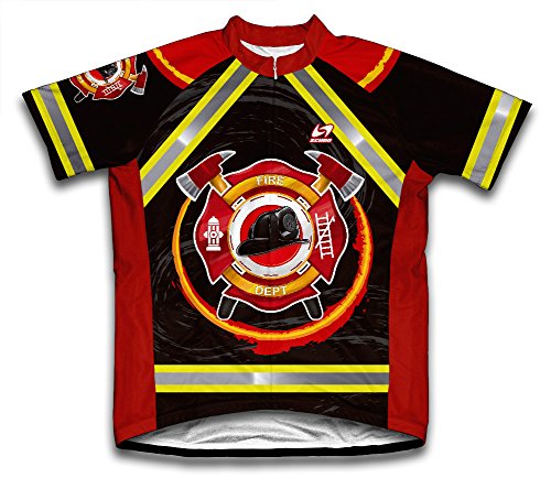 ScudoPro Firefighter Short Sleeve Cycling Jersey for Men - Size 4XL Red