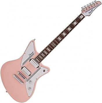Hartwood Offset Vintage Style Electric Guitar, Strawberry Milkshake