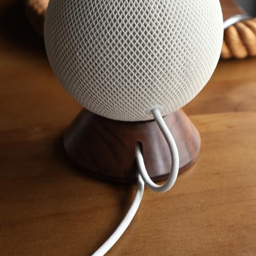 Soporte de nogal para Apple HomePod Mini con base de escritorio madera 5