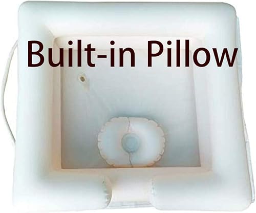 Miniatura 4 de Cuenco de champú portátil con rociador y bolsa de agua, lavabo inflable portátil para lavado de cabello de cabecera para ancianos, discapacitados,