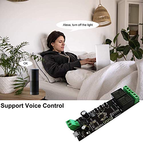 Bruafsir 2 Channel WiFi Momentary Inching Relay Self-Locking Switch Module Smart Life/Tuya APP Control WiFi Relay Module - Image 3