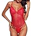 Voqeen Mujer Lenceria Erótica una Pieza Babydoll Hueco Mono de Encaje