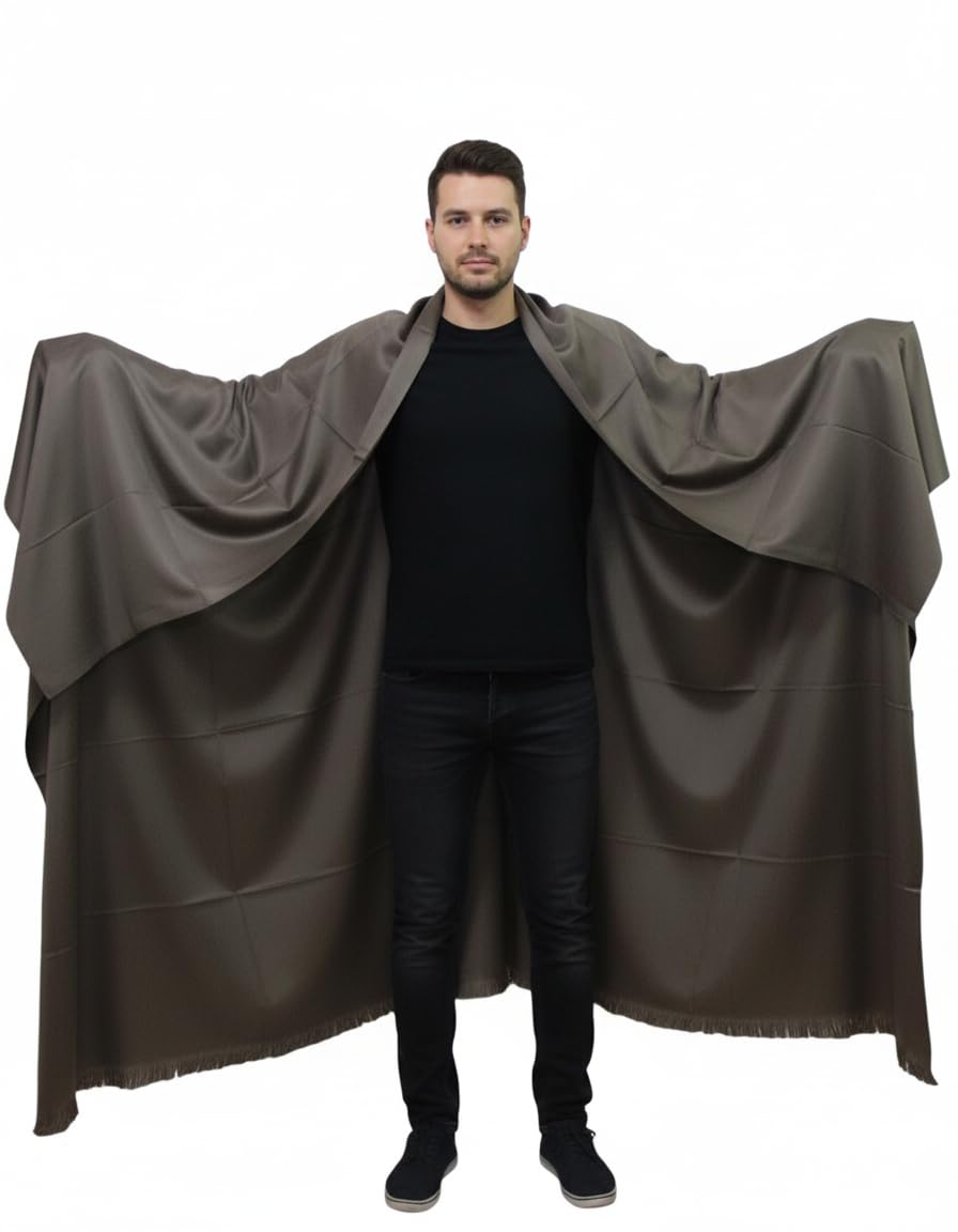 KAVIM Grey Wool Solid Men's Shawl KA-SWL-31-picture-23