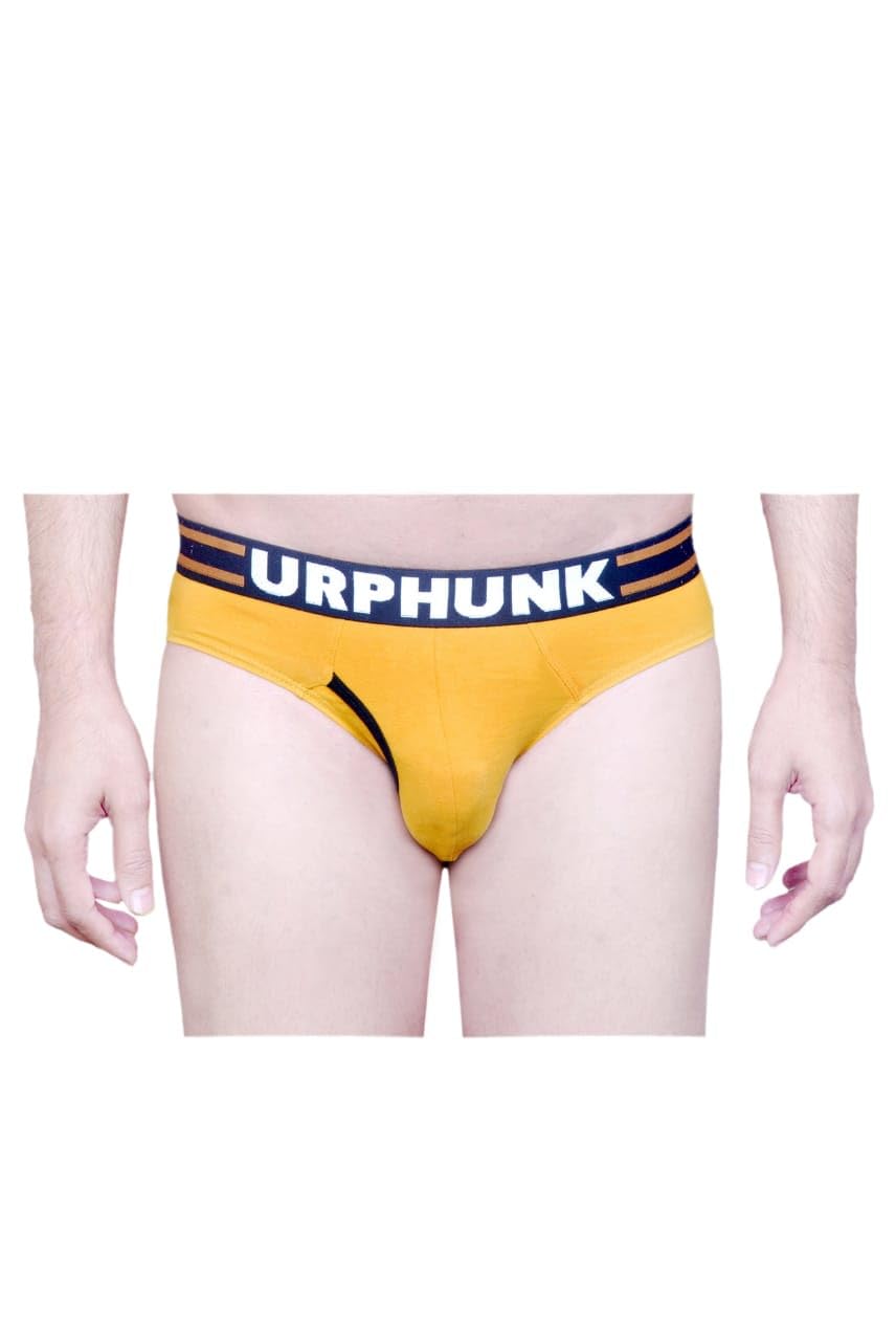 Mens Cotton Spandex Low Waist Briefs | Underwear for Men | Mustard-image-37
