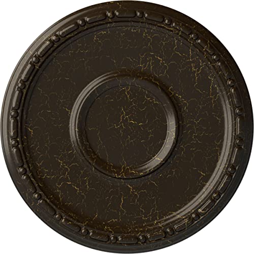 Ekena Millwork CM16MDSHC 16-1/2" x 1-1/2" Medea Ceiling Medallion, Stone Hearth Crackle