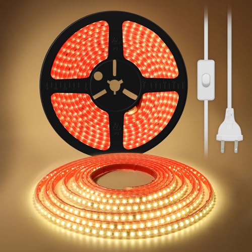 Image of AC 110V LED Strip Lights 32.8 Feet Cuttable Rope Lights | 120 LEDs /M Adhesive Flexible LED Strips 3000K Warm White Tape Light IP67 Waterproof for Bedroom Kitchen Cabinets Lighting
