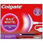Colgate Max White Ultimate at Home LED Teeth Whitening Kit, Enamel Safe, Reverses up to 20 Years of Stains, Whitening Pen & Smartphone Powered LED Whitening Light, Developed by Dental Experts, 1 Pack