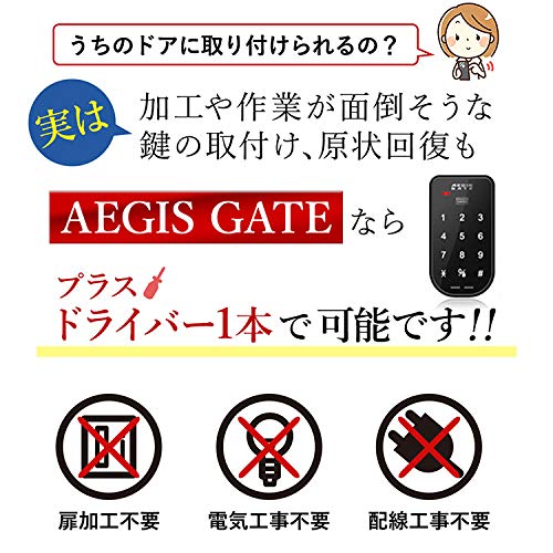 Amazon.co.jp: 電子錠 AEGIS GATE（イージスゲート） 取付け説明書付き
