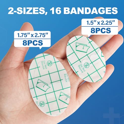 Image of Blister Bandages for Feet, 16pcs Invisible Blister Pads, 2 Size, Hydrocolloid Bandages, Waterproof Seal Blister Cushions for Toes, Heel Blister Prevention, Protection & Healing