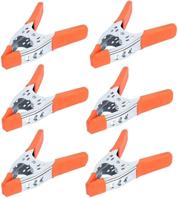 6-Inch Heavy Duty Metal Spring Clamp, 2.5-Inch Jaw Opening, Strong Grip for Various Applications, Orange